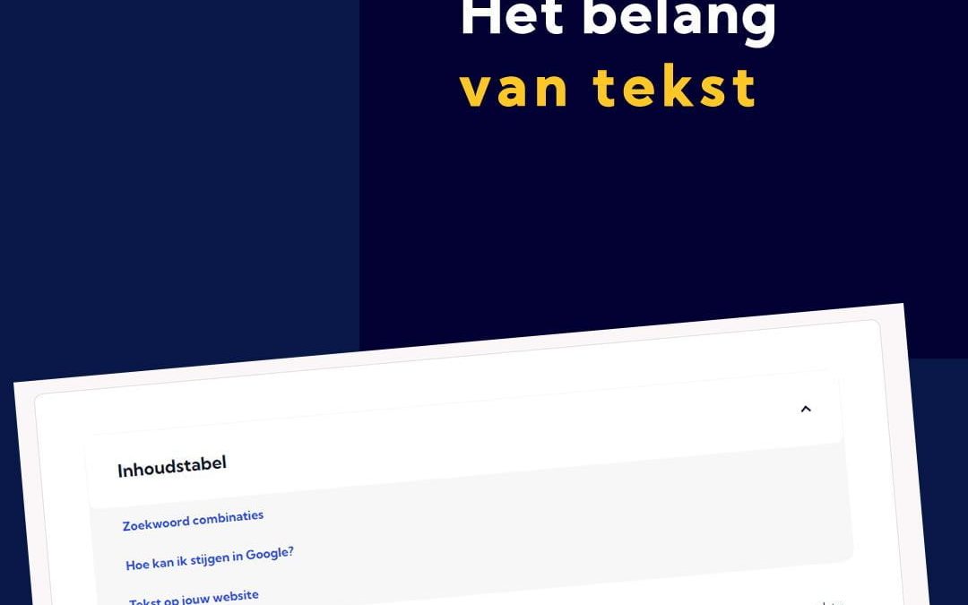 Het belang van tekst op je website